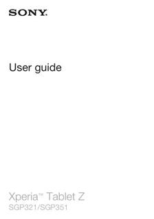 Sony Xperia Z manual. Tablet Instructions.